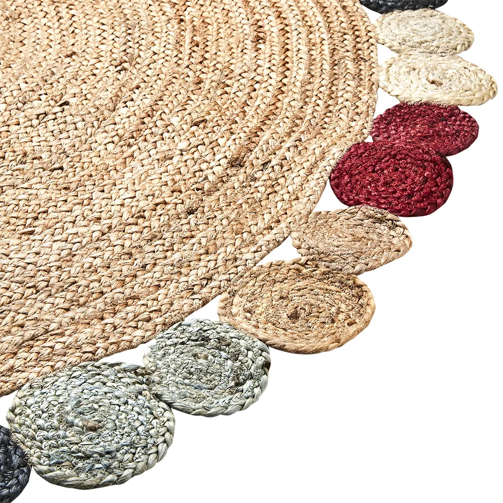 JUNI rug natural/multi-coloured Ø150 cm