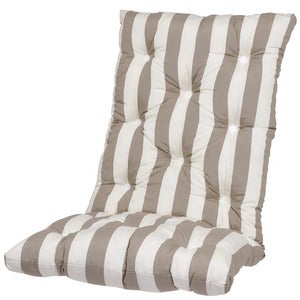 High flock cushion Taupe striped