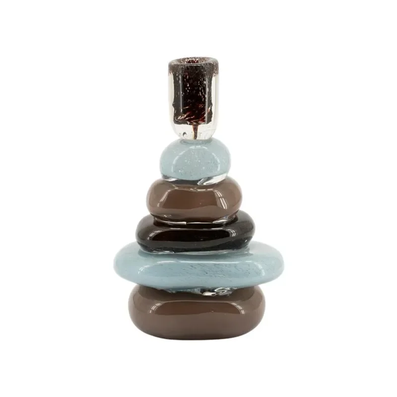 Toras 2 candle holder 12,5x9,5x25 cm glass multicolour