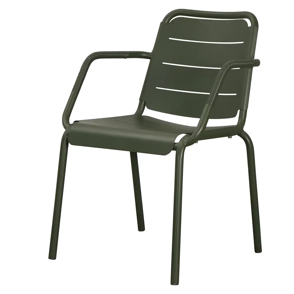 Copenhagen armchair stackable Weave Dark green aluminium