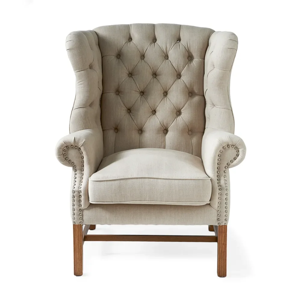 Franklin Park wingback armchair linen flax