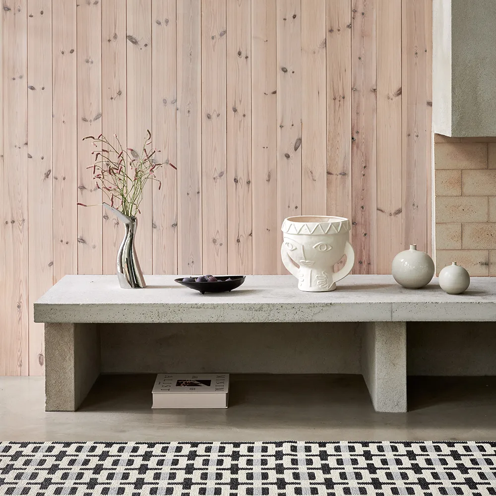 Tom rug Black/Cream/Warm Grey 70 x 240 cm