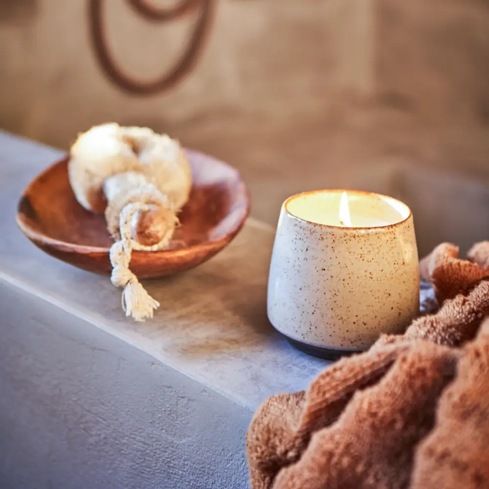 RO Scented candle Bamboo Grass White Ø9xH8 cm