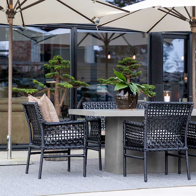 Armchair Santa Monica Rattan Black excl. Cushion