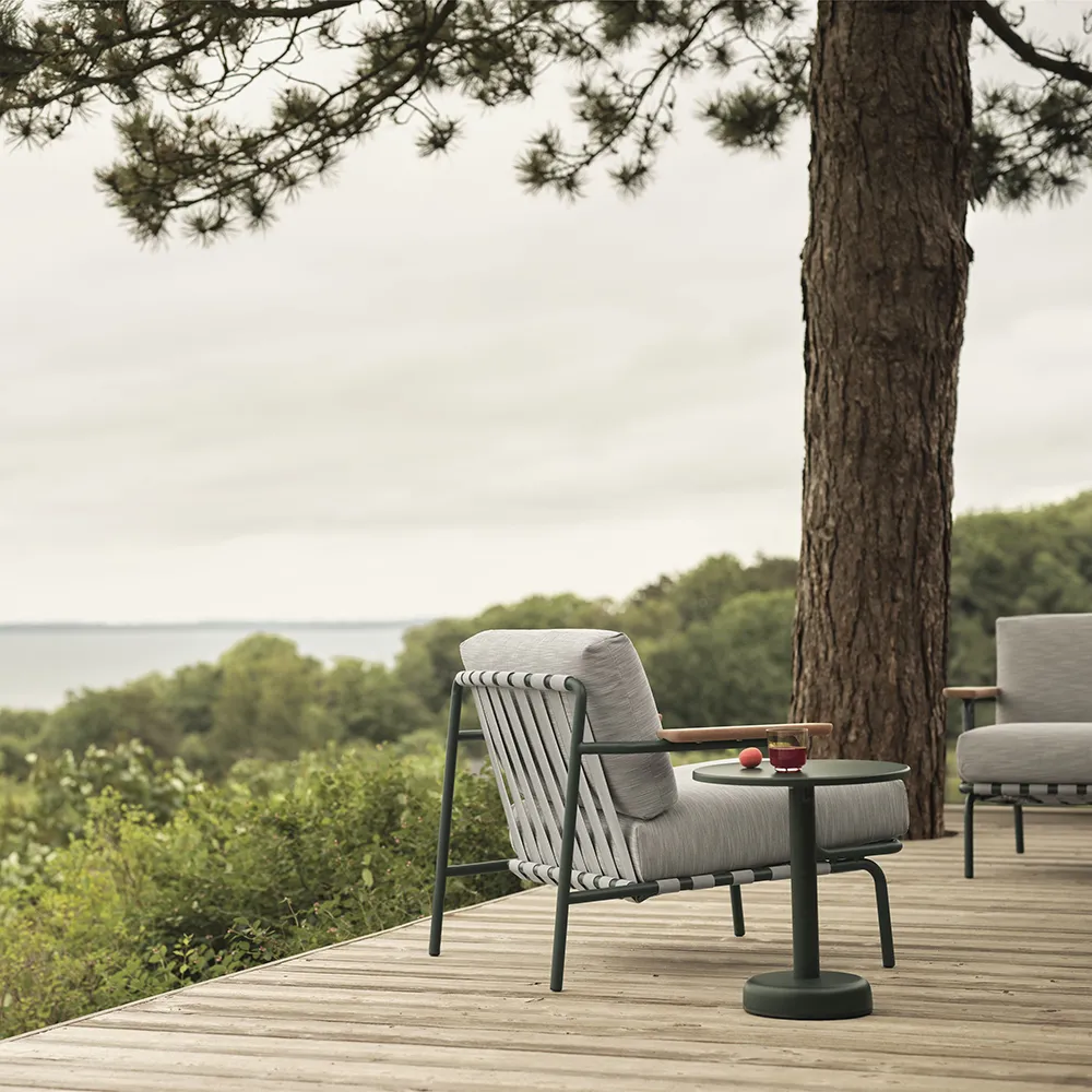 Linear Steel Coffee Table Ø42 cm Anthracite Black 