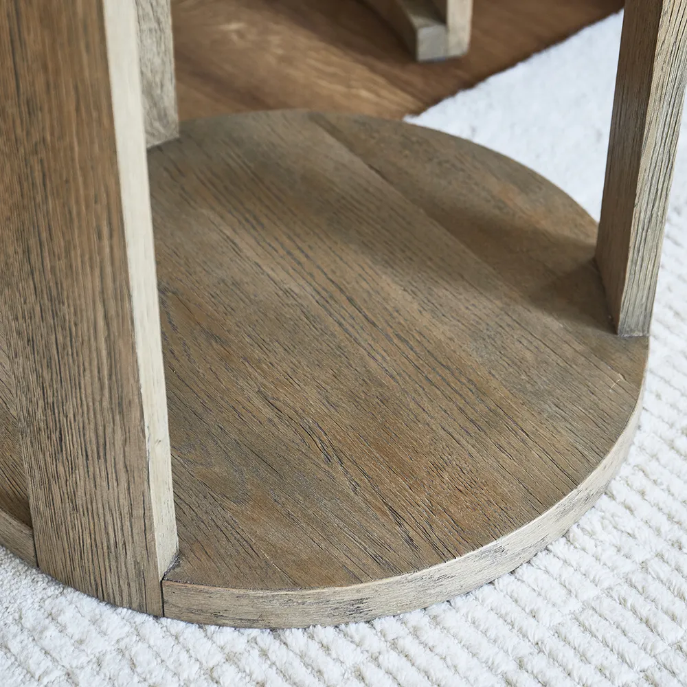 Recycled Oak Side Table Astoria Set of 2