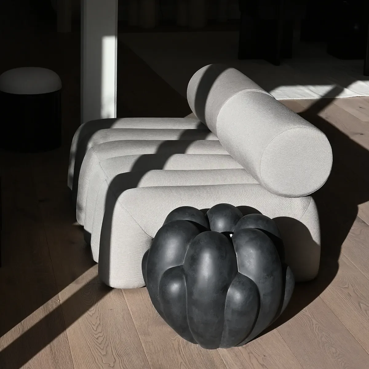 Handmade Vase Bloom Big Black H44 cm