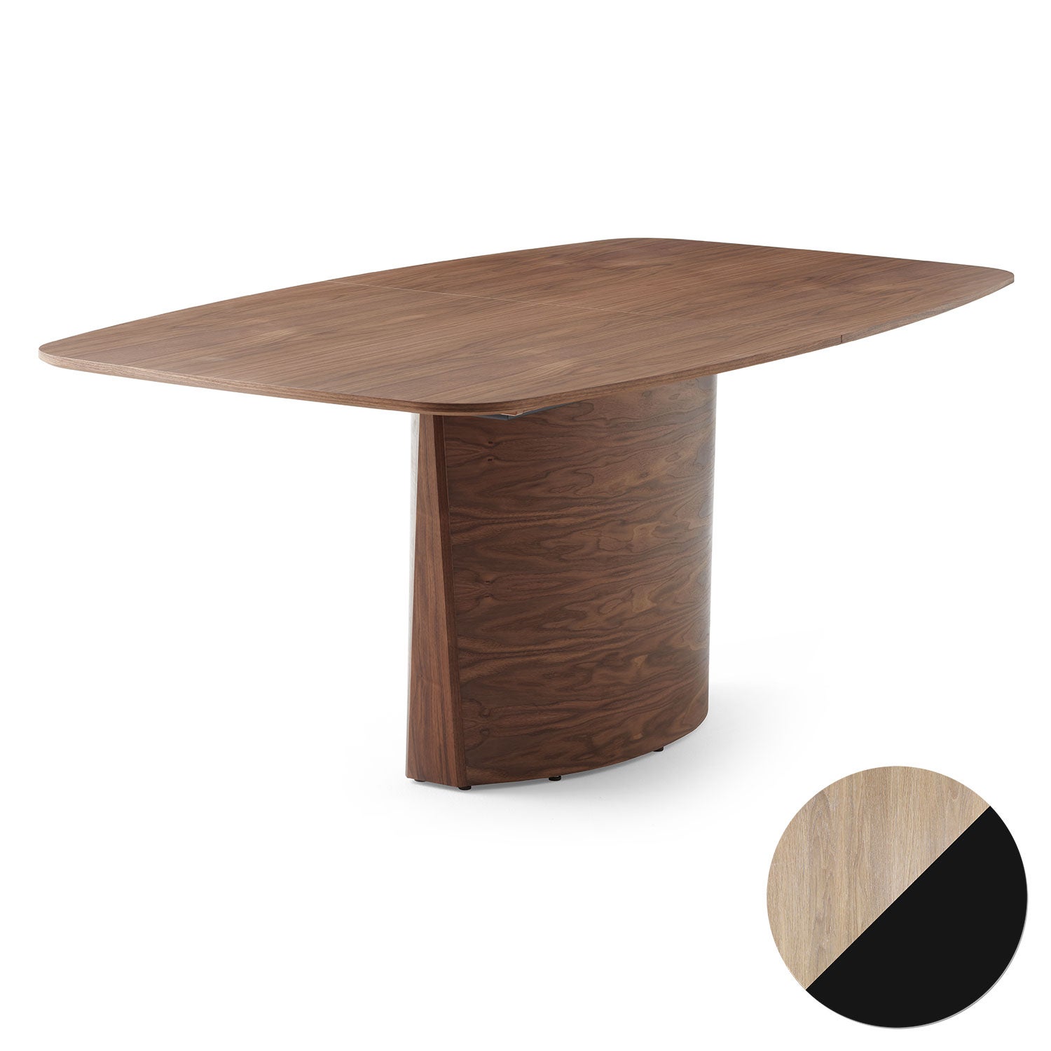 Sm116 Table Oak White Oil/Black Nano Laminate 142-182X102X74cm