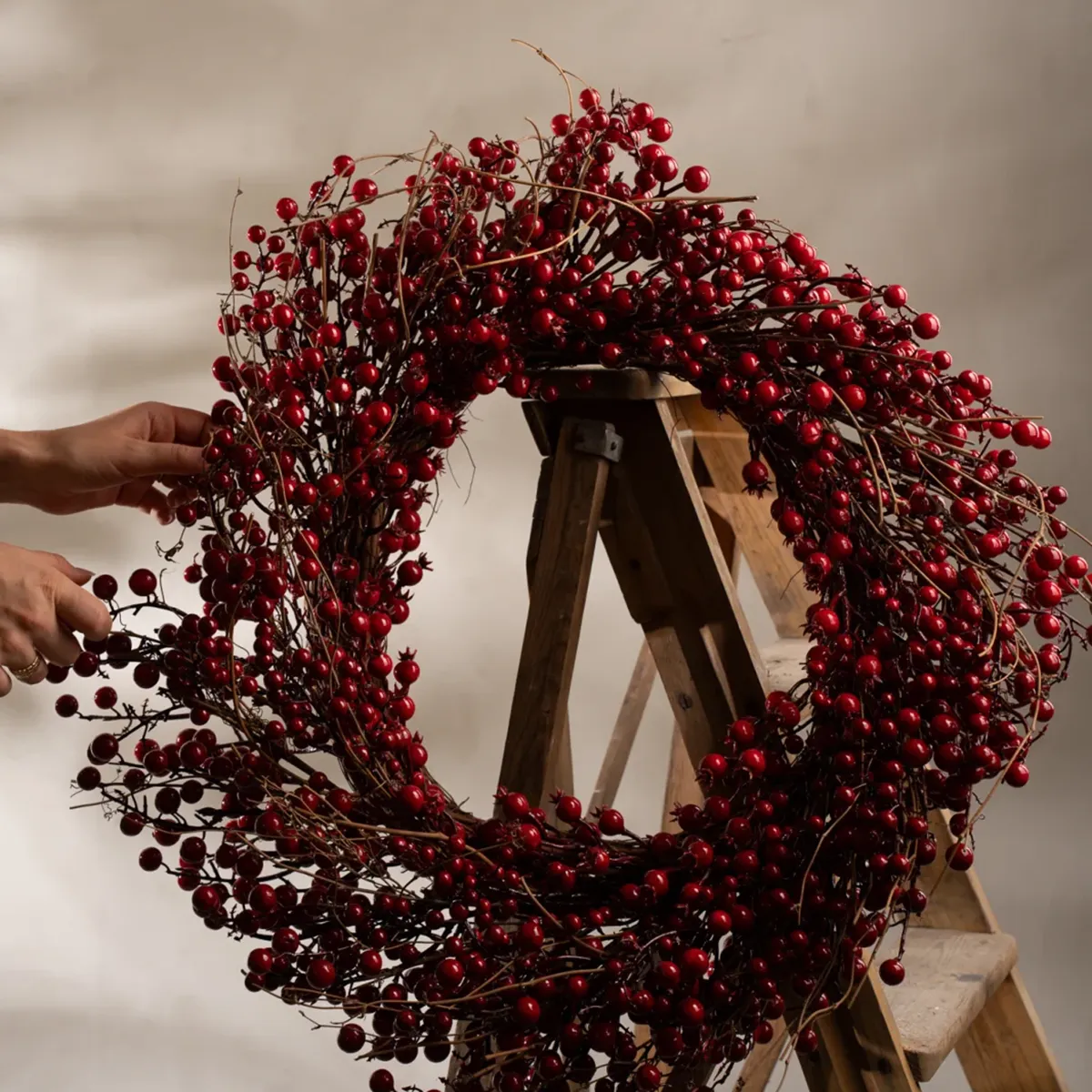 Artificial Berry Wreath Red Ø 75 cm