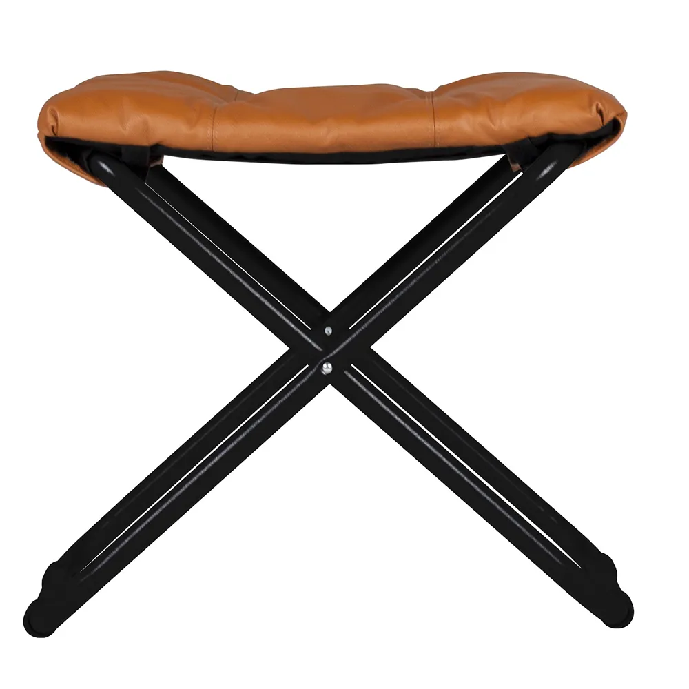 Chico footstool cognac leather