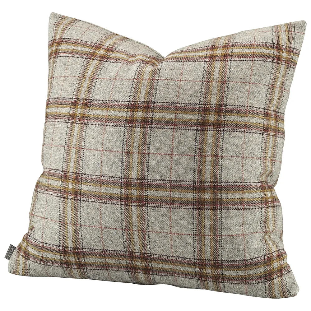 Glensdale Check Grey/Ochre cushion cover 50x50 cm