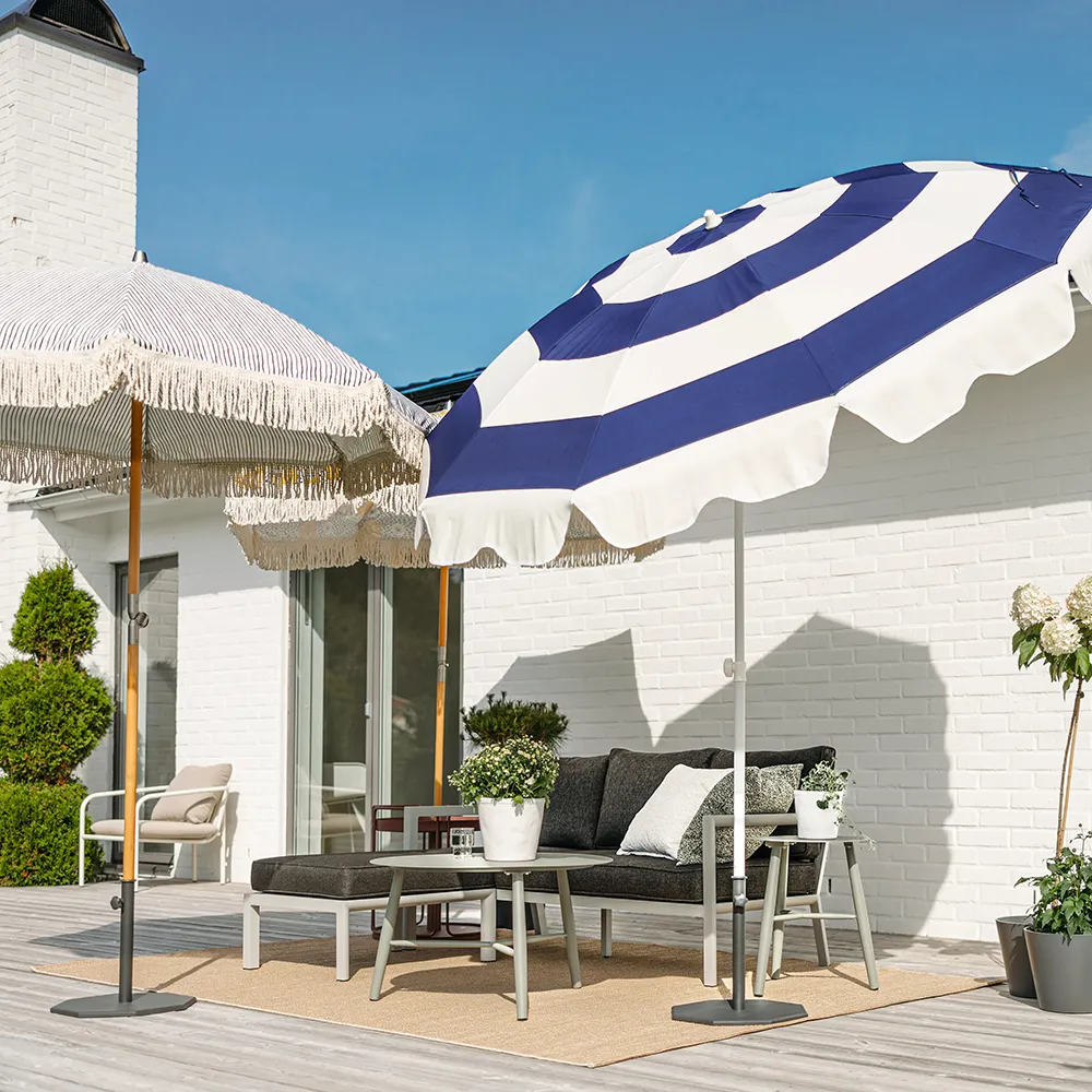 Follina beach umbrella 180 cm Blue-White stripe