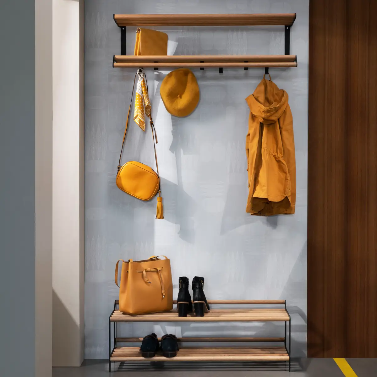 Tamburin Shoe shelf 100 cm Oak Black