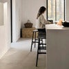 Osso Bar stool Low Black varnished oak