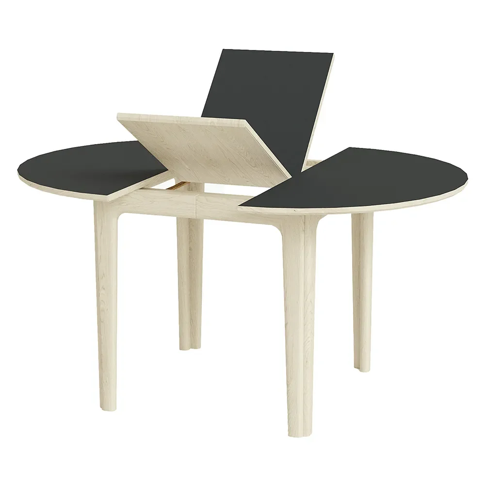 Sm111 Dining Table Oak White Oil/Black Nano Laminate