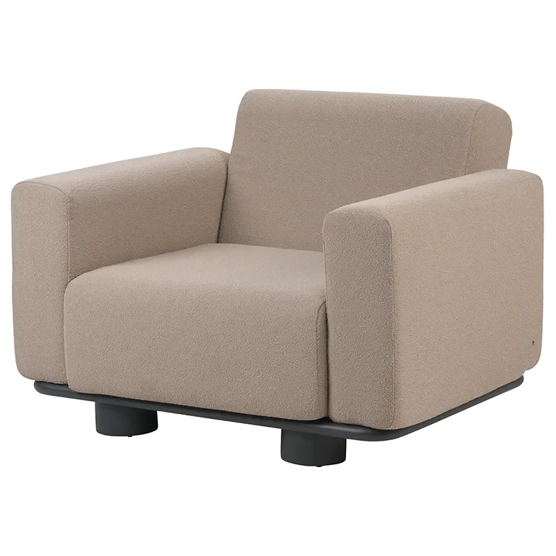 Bolster armchair Antracit / Teddy Beige