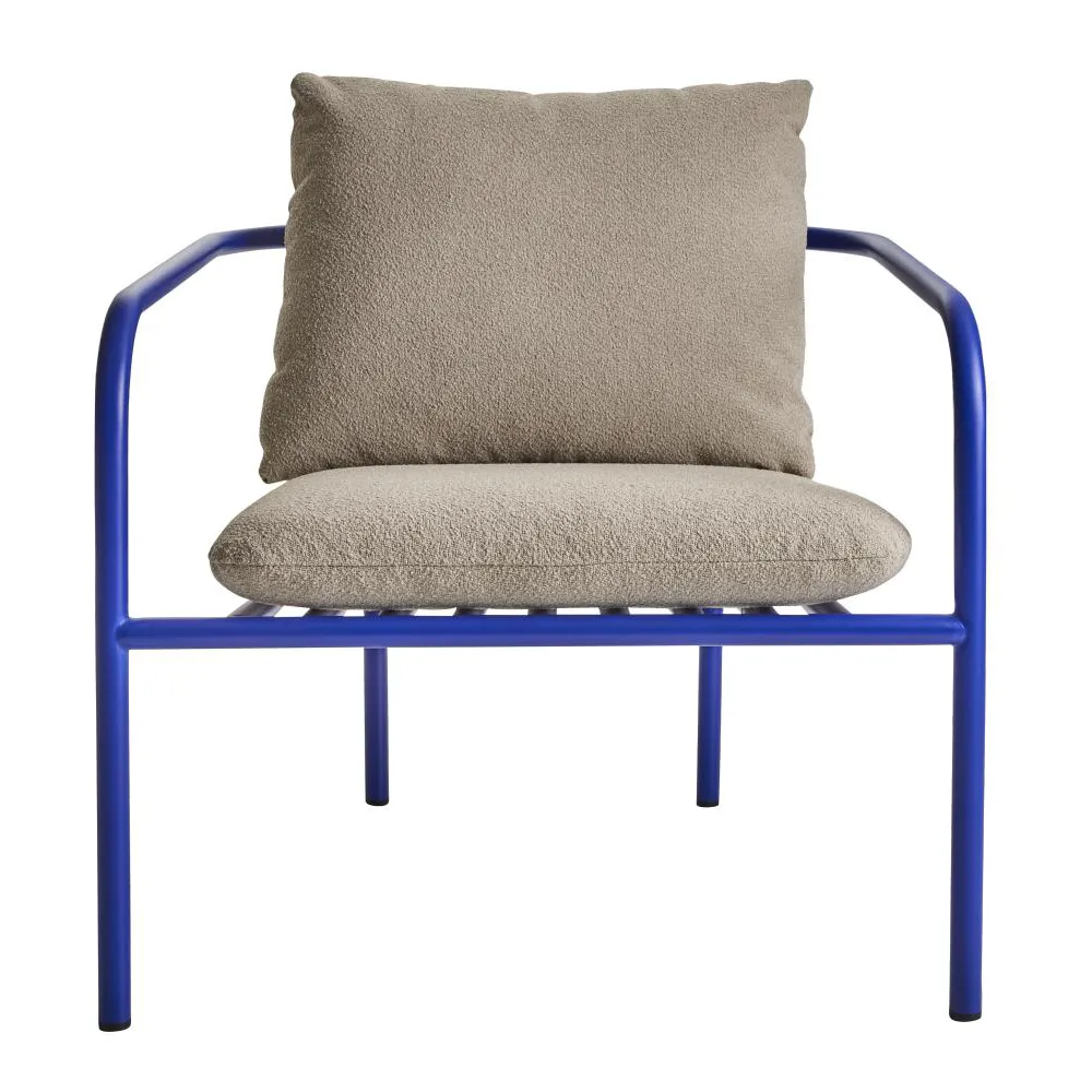 Bendt Armchair Teddy Beige/Indigo Blue