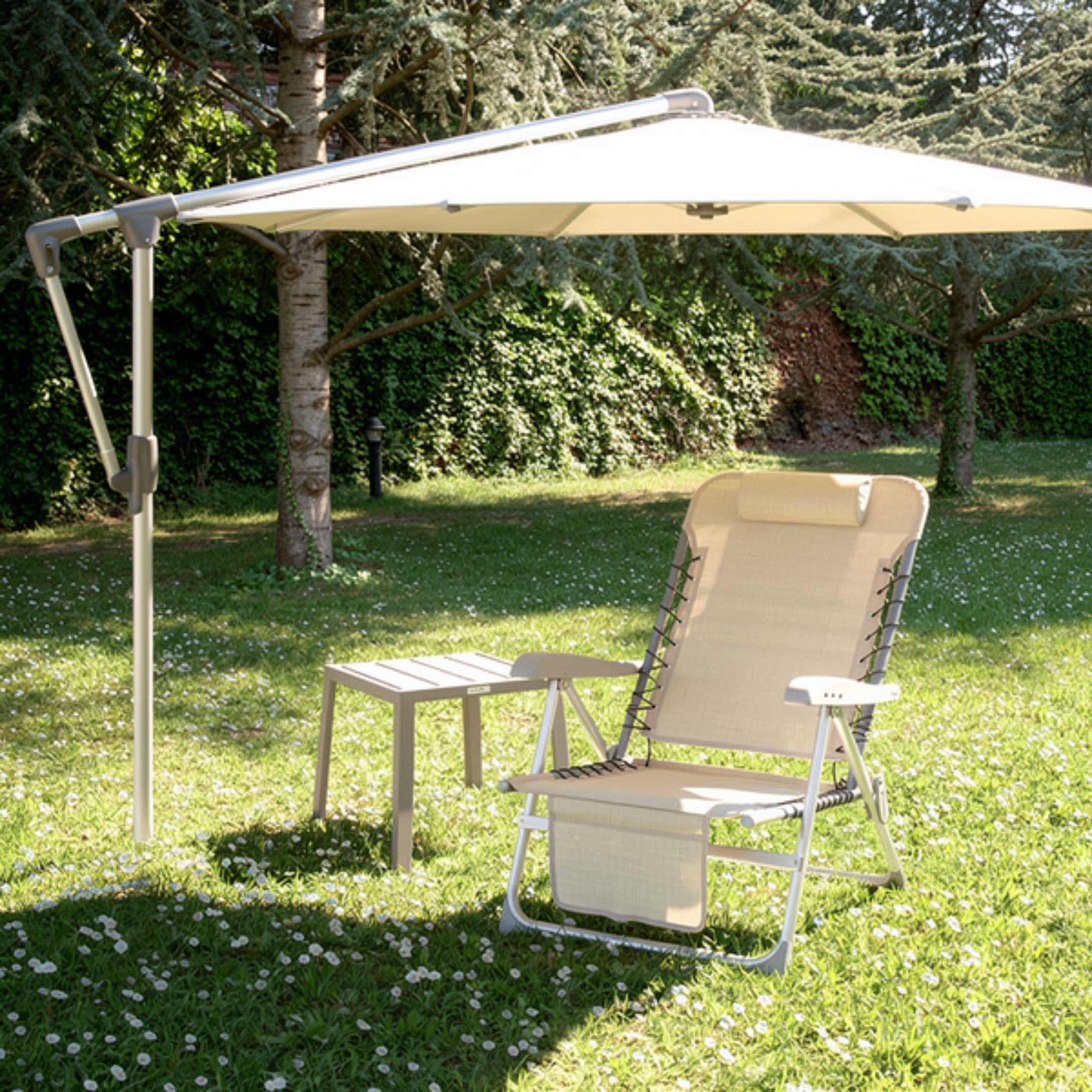 Sunwing Casa side-mast parasol Easy 270x270 cm #151 Ash 