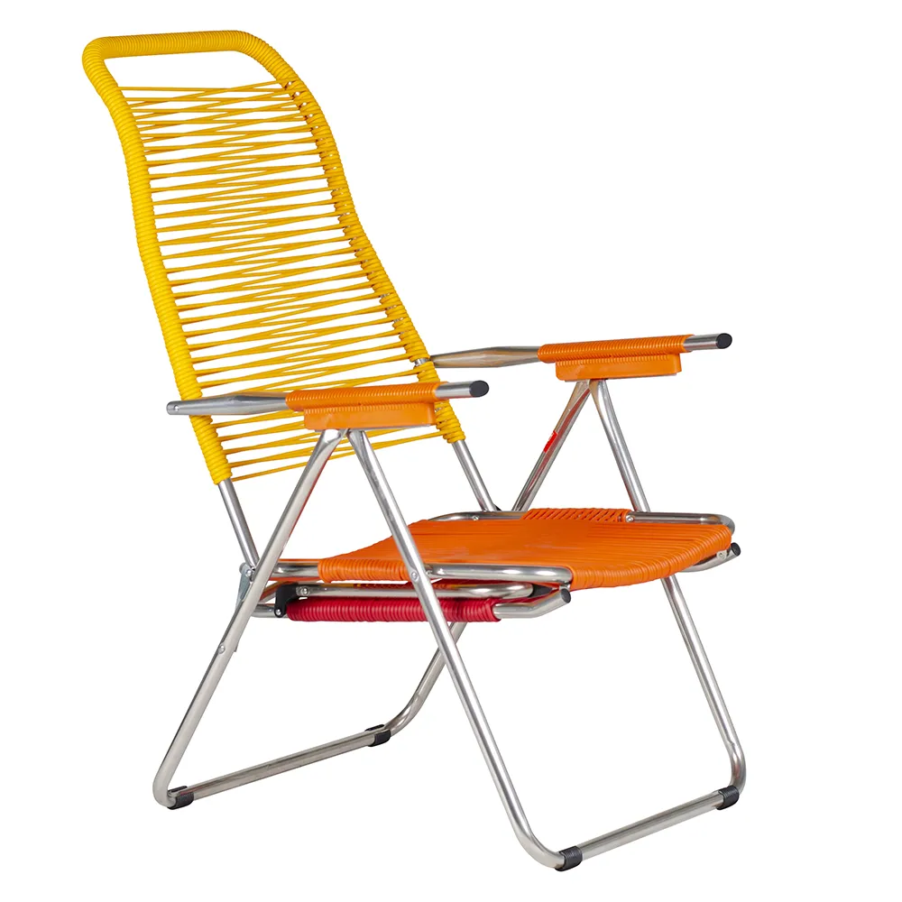 Spaghetti sun lounger pop yellow/orange/red/orange aluminium