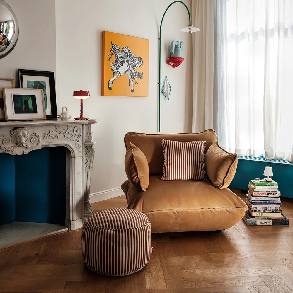 Square Pillow Terry Cognac Creme