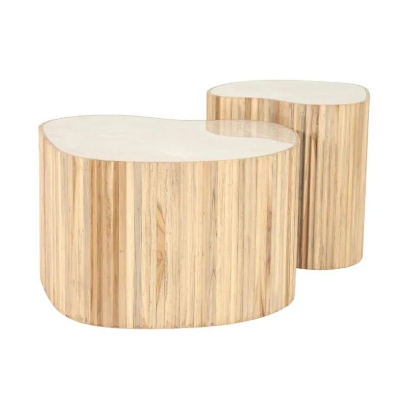 Nice (set of 2) 60x60x37 cm / 42x42x42 cm teak natural