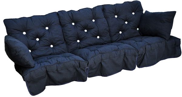Black Side Cushions Flock