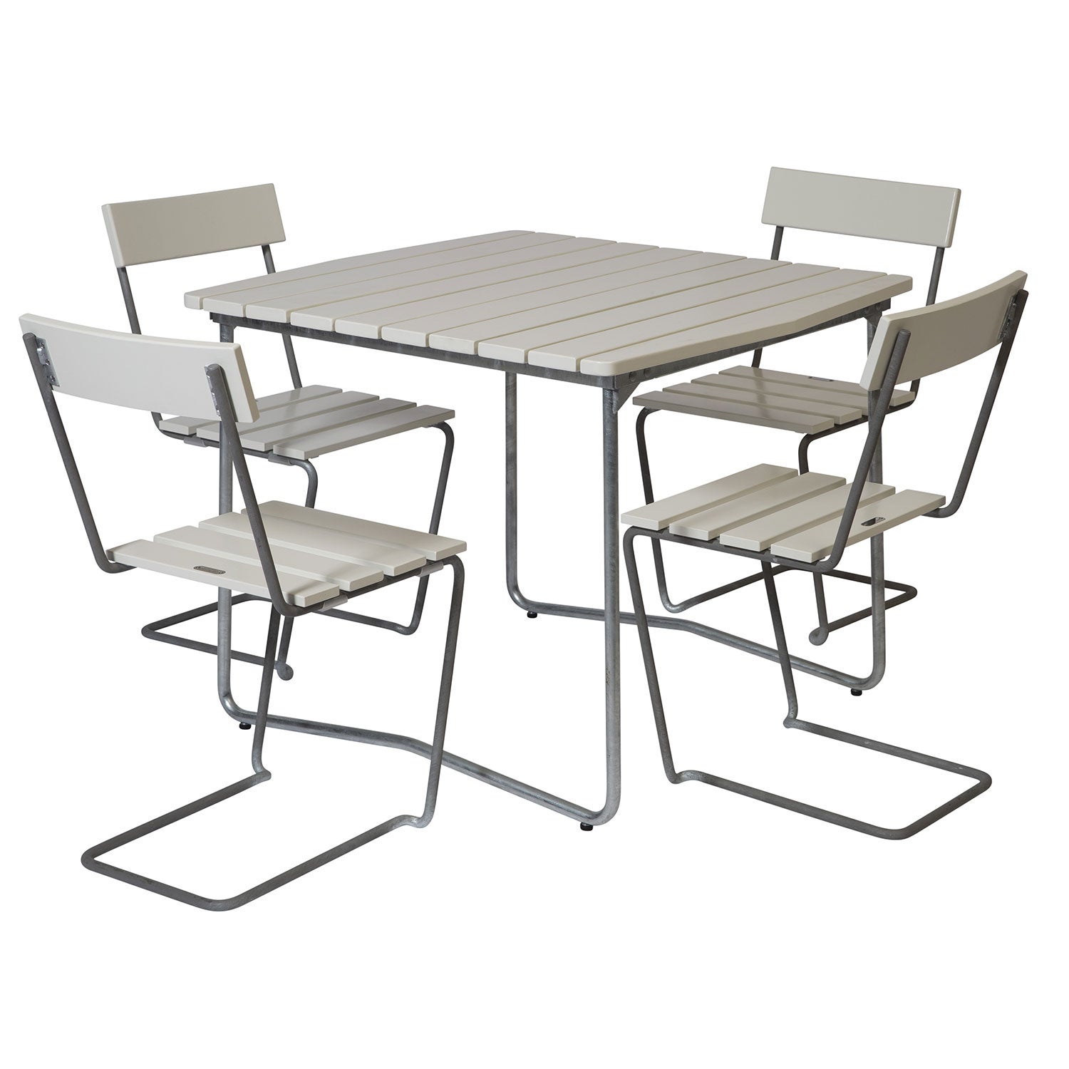 Dining group W31 84 cm & Chair 1 White lacquered Oak