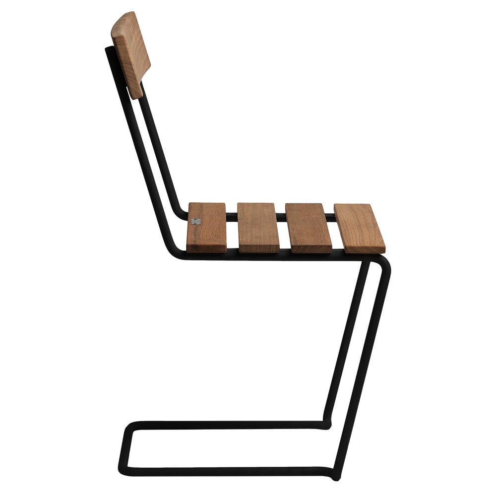 Chair 1 Untreated Teak / Black Frame