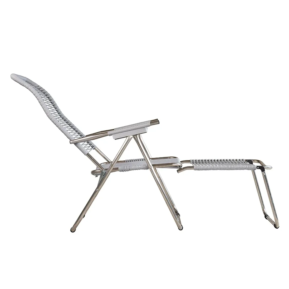 Spaghetti deck chair matt grey aluminium