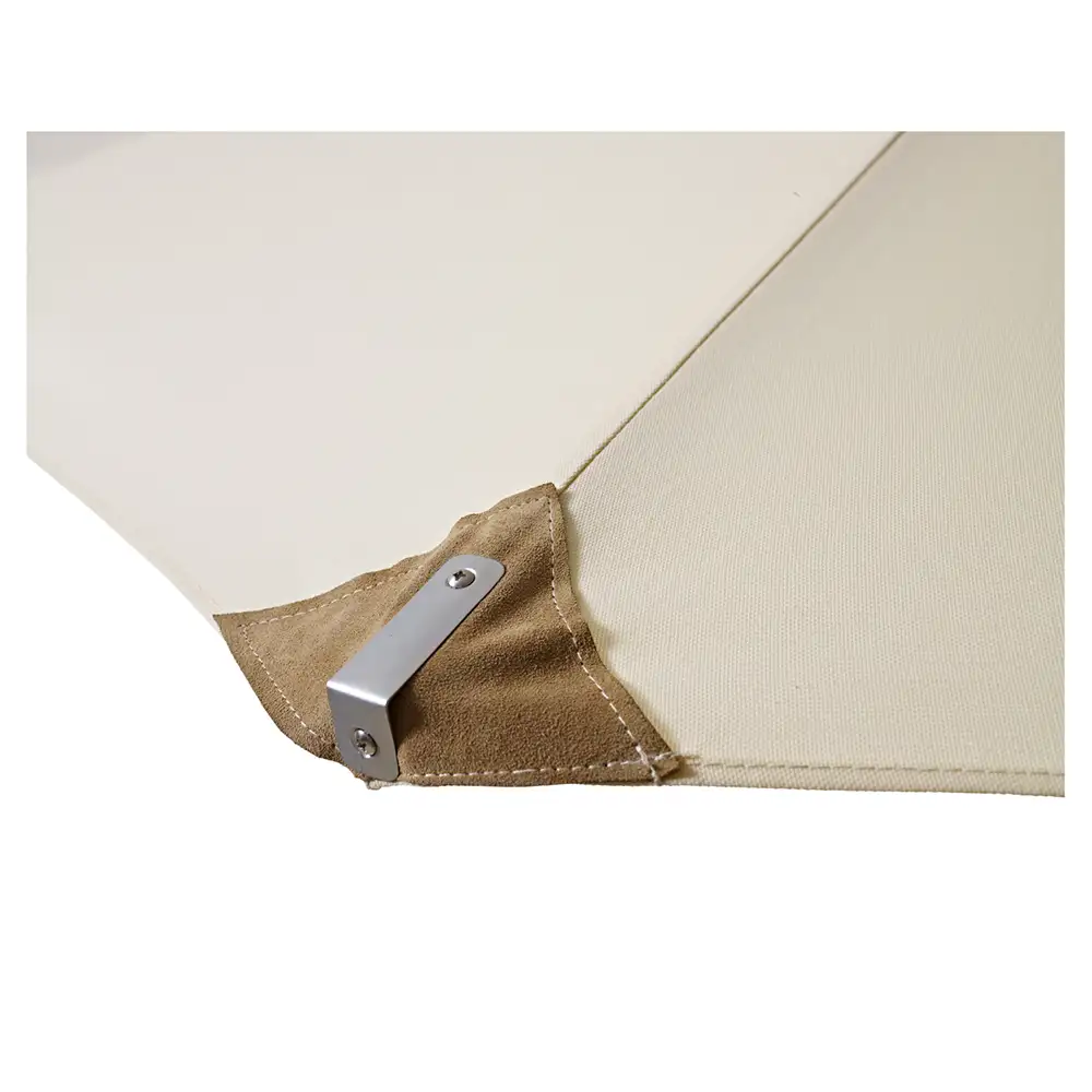 Balcony parasol 180 cm white/teak