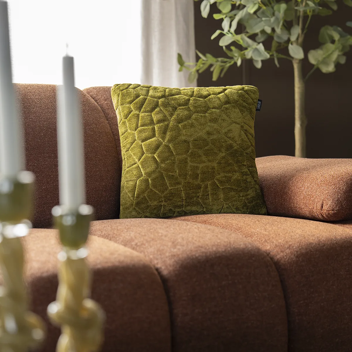 Decorative Cushion Stitch Green 45x45 cm