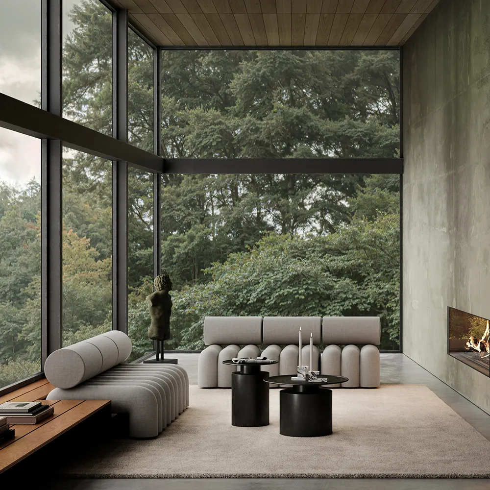 Pillar Table, Low - Burned Black