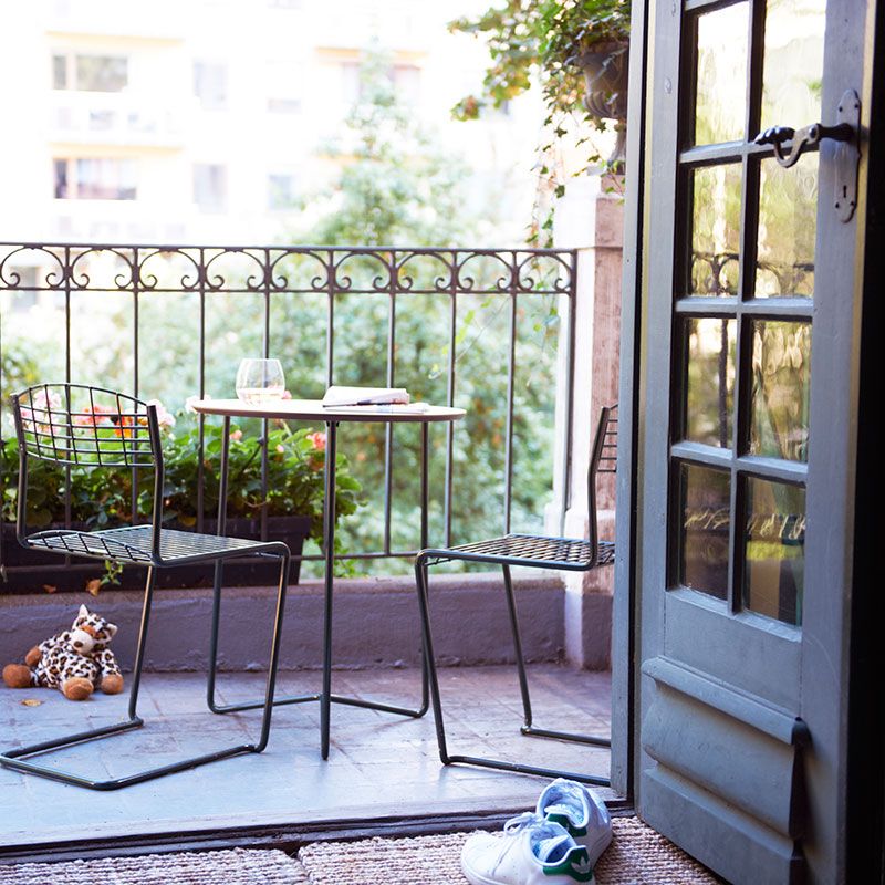 Table High Tech 60 White Laminate / Hot dip galvanised Stand