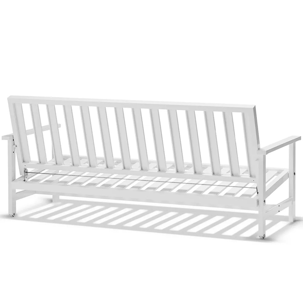 Sofa 3-seater White Aluminium