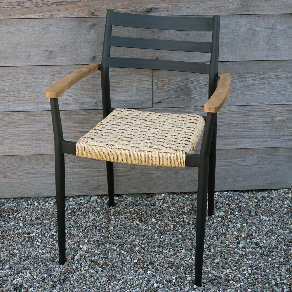 Sandby armchair teak Black