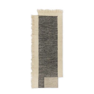 Counter Hand-woven Wool Rug 80x200 cm - Charcoal/Off-white