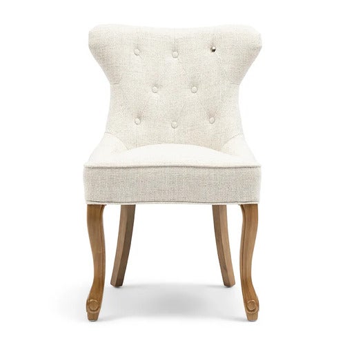 George dining chair rich tweed antique white