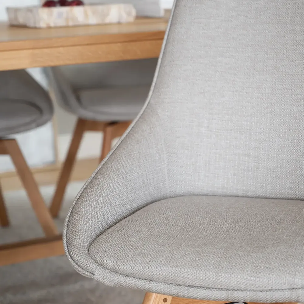 Alison dining chair beige fabric/oak legs