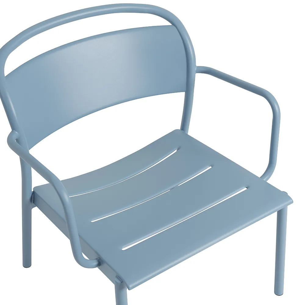 Linear Steel Lounge Armchair Pale Blue 