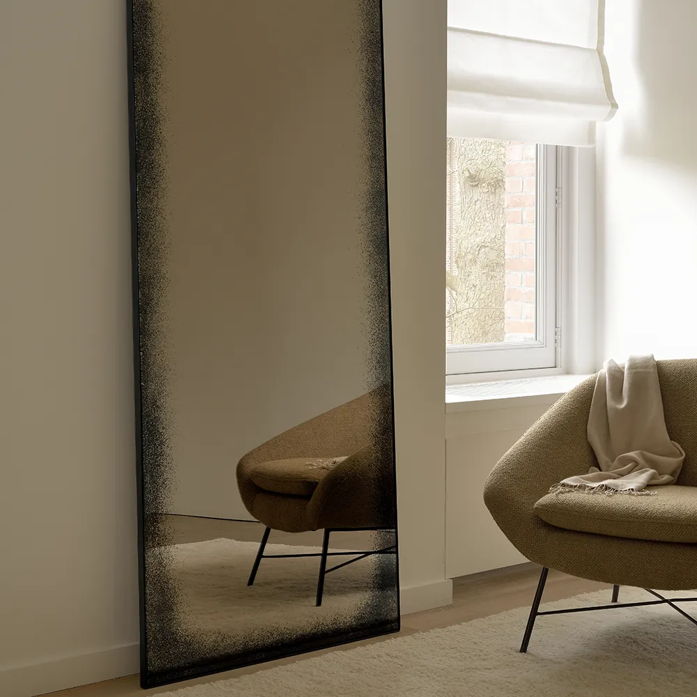 Aged wall mirror 80x200 cm bronze