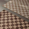 Handwoven Wool Rug Check 70x180 cm Coffee