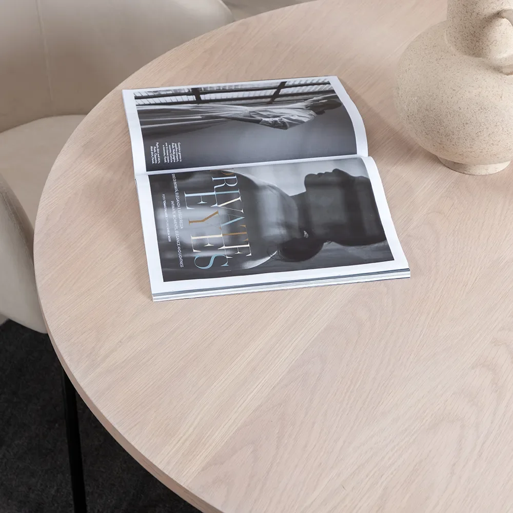 Bianca Dining table Ø110 White plastered