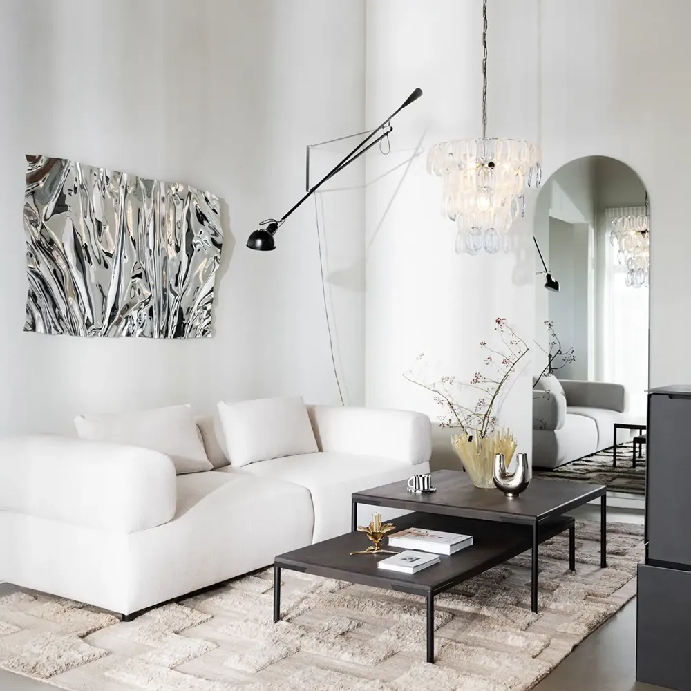 Falkner 3-seater sofa in Oscar light beige fabric