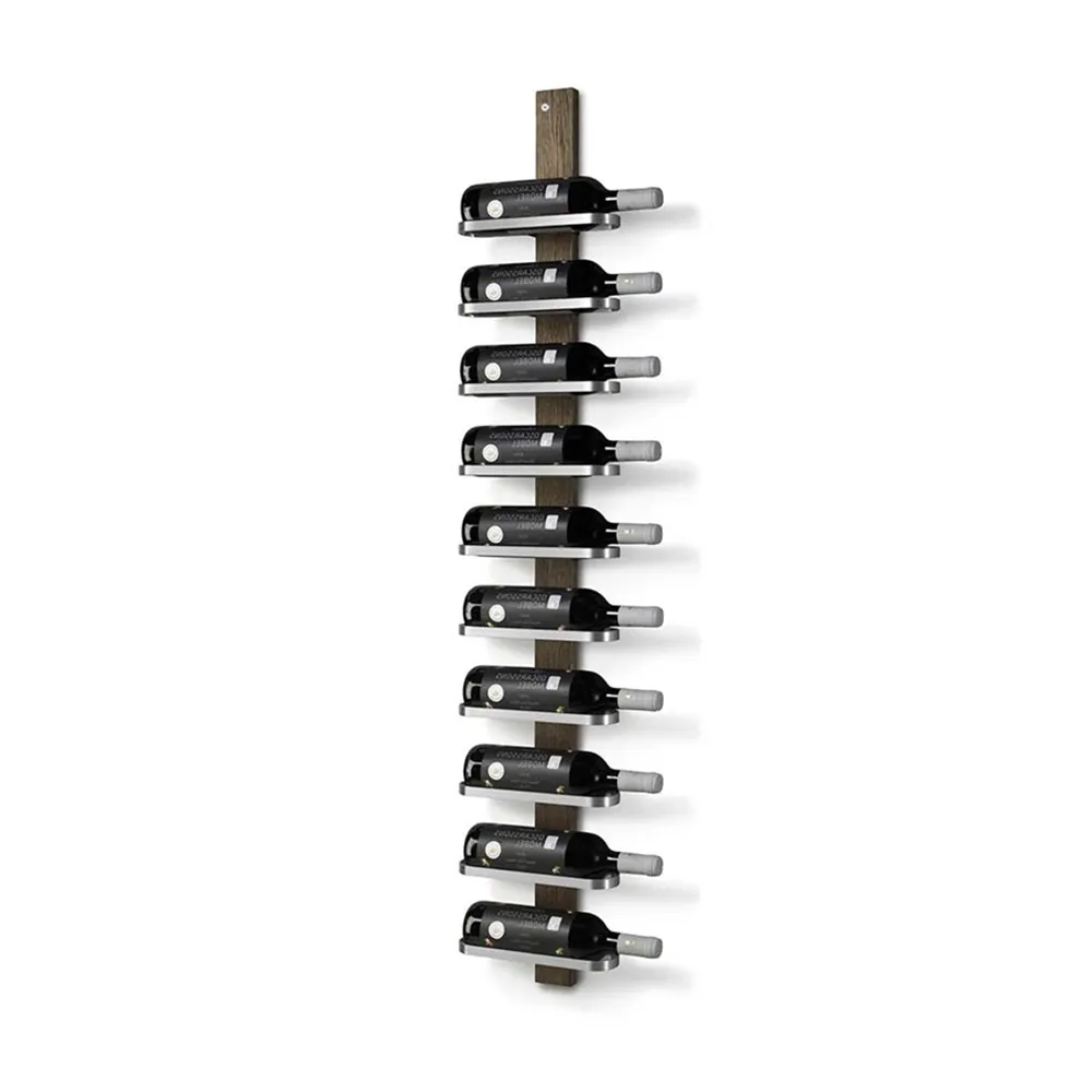 Mazzi Wine Rack 10 bottles Smoked Oak/Ground Steel