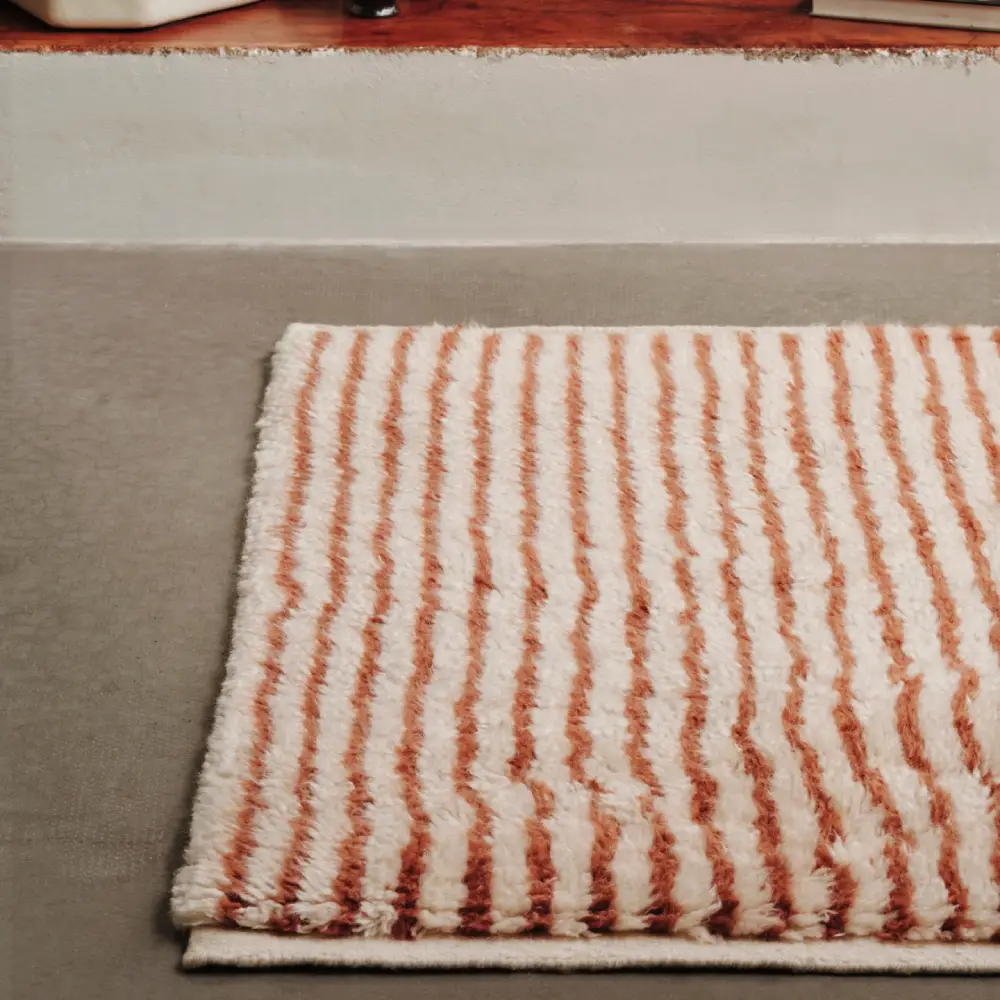 Kami Knotted Rug 80x120 cm- Off-white/Red Brown