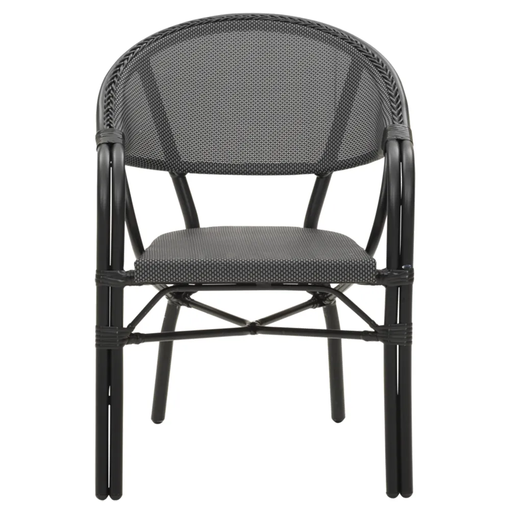 Bistro Chair with Armrest Parterre Black/Black