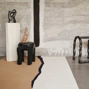 Soil Kelim Rug 200x300 cm- Dark Sand/Off-white