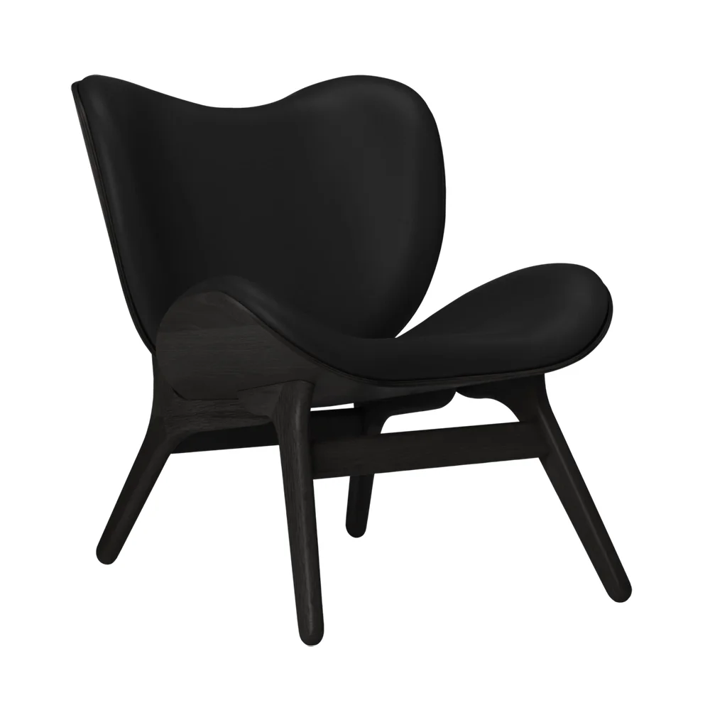 A Conversation Piece Lounge Chair Black Oak/Hope Leather Black