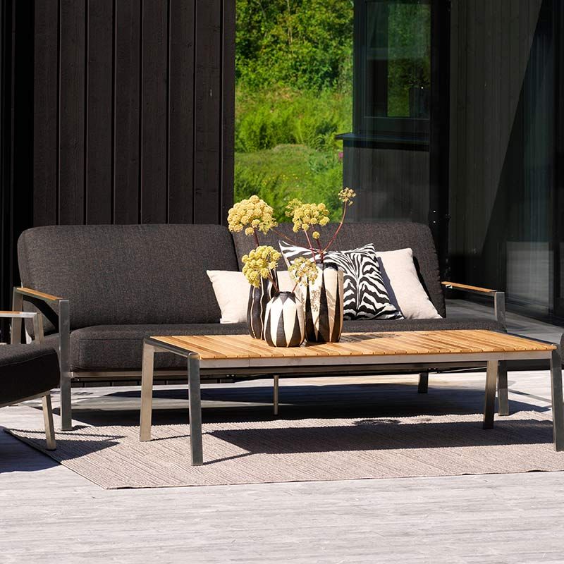 Naos 2.5-seater sofa stainless steel/nearly black