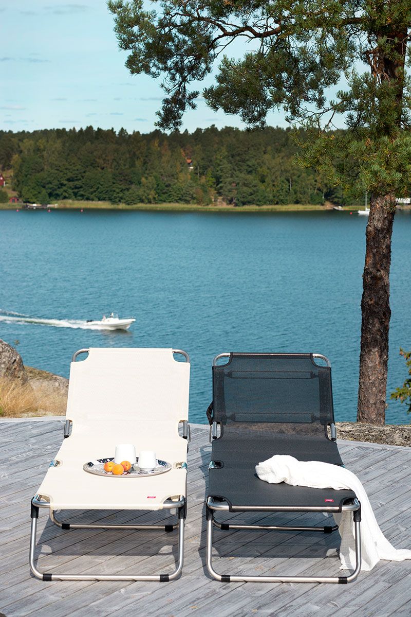 Amigo sunbed white aluminium/textilene